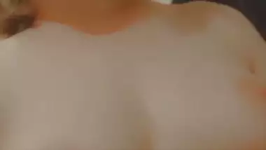 Brown hair girl cute boobs showing selfie MMS