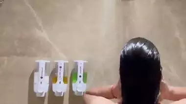 Sexy big boob girl shoots her nude MMS taking a shower