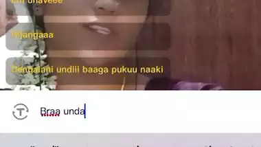 Telugu Chamet girl shows big laddoos on live chat